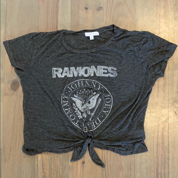 Daydreamer Tops - DAYDREAMER Ramones Tie front T-shirt S